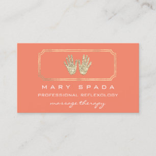 Carte De Visite Massage Réflexologie Parties scintillant Mains Cor