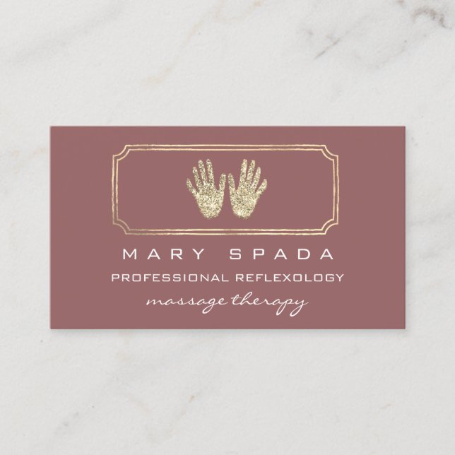Carte De Visite Massage Réflexologie Parties scintillant mains Gol (Devant)