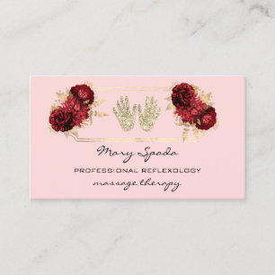 Carte De Visite Massage Réflexologie Parties scintillant mains Or 