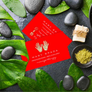 Carte De Visite Massage Réflexologie Parties scintillant Mains Rei