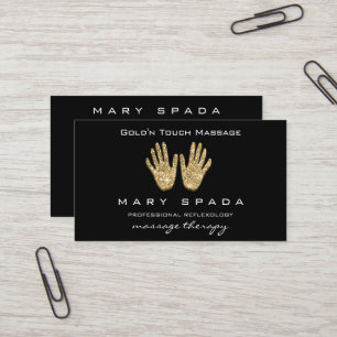 Carte De Visite Massage Réflexologie Parties scintillant Mains Rei