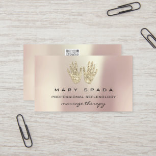 Carte De Visite Massage Réflexologie Parties scintillant mains Ros