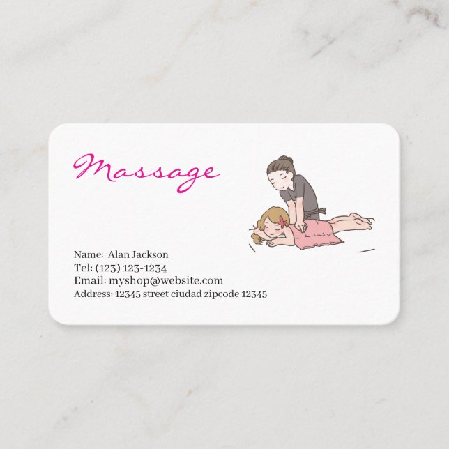 Carte De Visite massage  services editable   business card (Devant)
