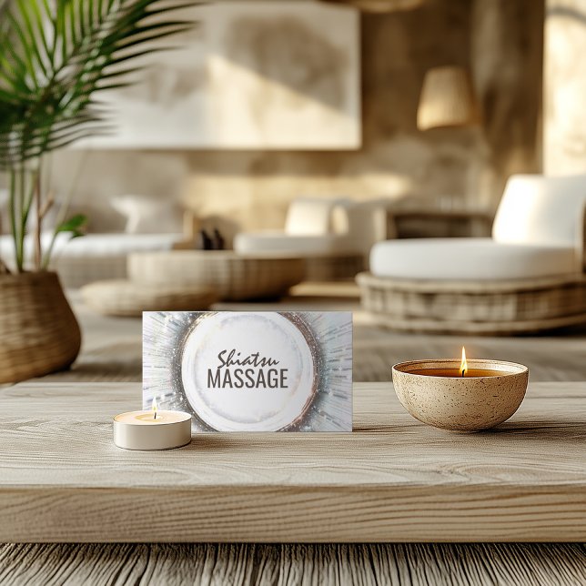 Carte De Visite Massage Shiatsu Style japonais Cercle chatoyant (Perfect for business)