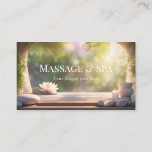Carte De Visite Massage & Spa pierres de guérison pastel & Fleur d