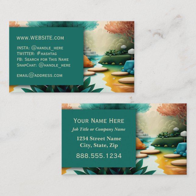 Carte De Visite Massage Spa Salon Nails Professional Executive (Devant / Derrière)