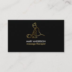 Carte De Visite Massage Thérapie Gold Masseuse Spa