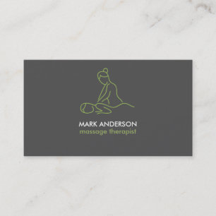 Carte De Visite Massage Thérapie Grise Graphite Massothérapeute Sp