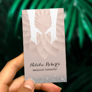 Carte De Visite Massage Thérapie Mains de guérison Spa Spiral g