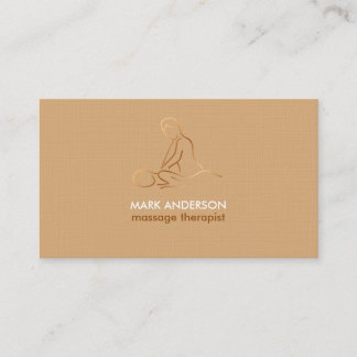 Carte De Visite Massage Thérapie Marron Cuivre Masseuse Spa