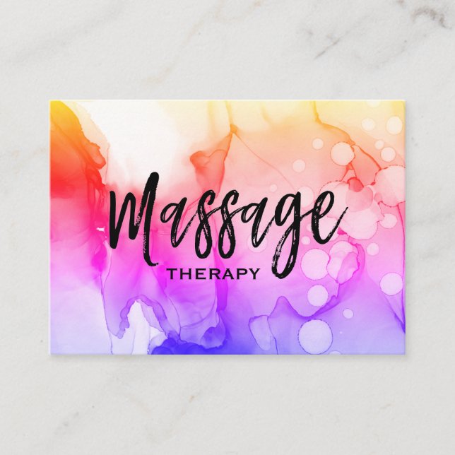 Carte De Visite ** Massage Thérapie Massage Aquarelle (Devant)