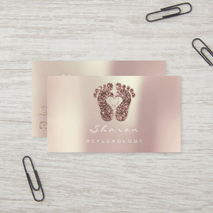 Carte De Visite Massage Thérapie Réflexologie Cuivre Parties scint