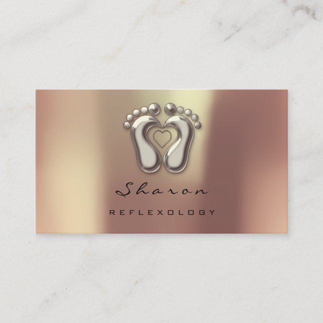 Carte De Visite Massage Thérapie Réflexologie Thérapie Cuivre Ivoi (Devant)