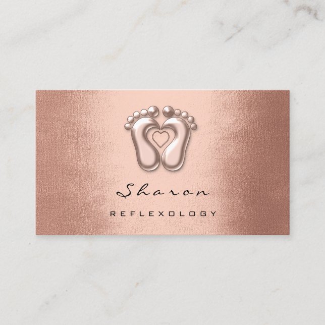 Carte De Visite Massage Thérapie Réflexologie Thérapiste Rose de c (Devant)