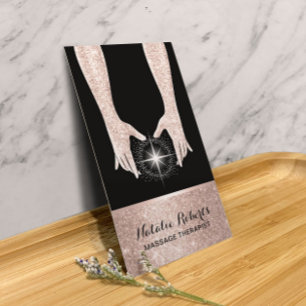 Carte De Visite Massage Thérapie Reiki Spa Rose Gold Healing Hands