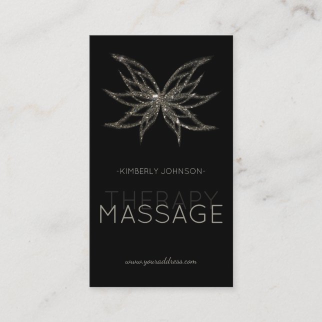 Carte De Visite Massage Thérapie Shimmerger Flower Blossom Card (Devant)