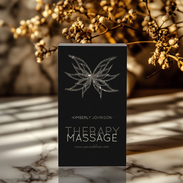 Carte De Visite Massage Thérapie Shimmerger Flower Blossom Card (Perfect for business)