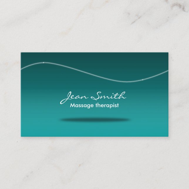 Carte De Visite Massage Thérapie Style Turquoise (Devant)