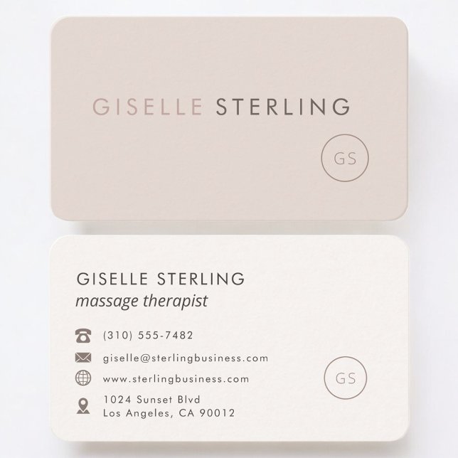 Carte De Visite Massage Therapist Feminine Professional (Créateur téléchargé)