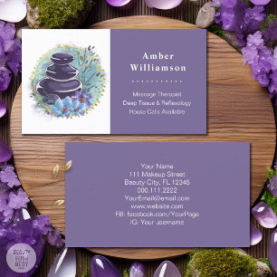 Carte De Visite Massage Therapist Salon Spa Stylist Zen Stones