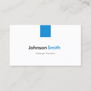 Carte De Visite Massage Therapist - Simple Aqua Blue