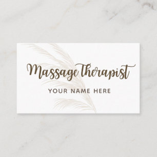 Carte De Visite Massage Thérapiste Calligraphie Boho Simple Minima