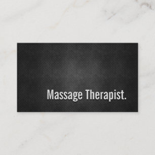 Carte De Visite Massage Thérapiste Cool Métal Noir Simplicité