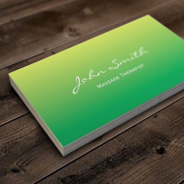 Carte De Visite Massage Thérapiste Élégant Printemps Vert (Créateur téléchargé)