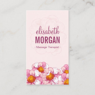 Carte De Visite Massage-Thérapiste - Fleurs de Boutique Rose