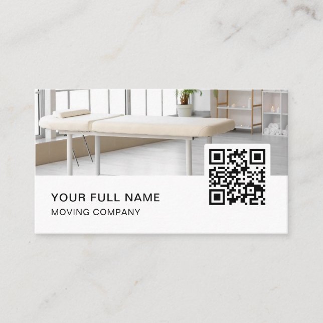 Carte De Visite Massage Thérapiste QR Code Logo Médias sociaux (Devant)