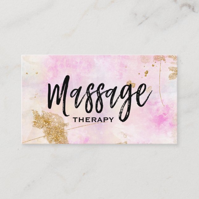 Carte De Visite ** Massage Thérapiste tendance Grunge Gold Rose (Devant)