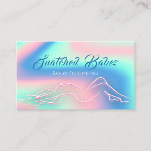 Carte De Visite Massages Holographiques sur le logo de beauté pou