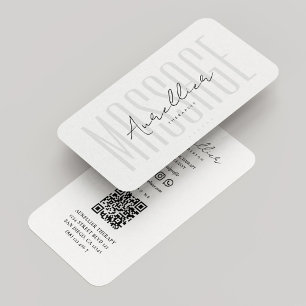 Carte De Visite Massothérapeute physique minimaliste Blanche