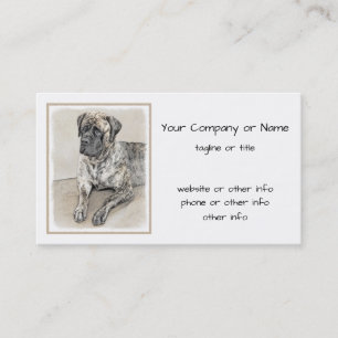 Carte De Visite Mastiff anglais (Brindle) Peinture - Chien Art