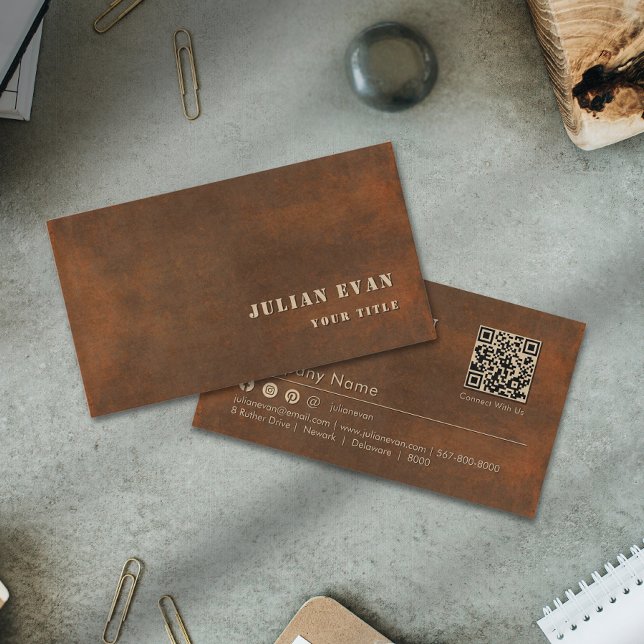 Carte De Visite Matériau de construction en fer rustique (Rustic Iron Steel Bold Stencil Construction Business Card )