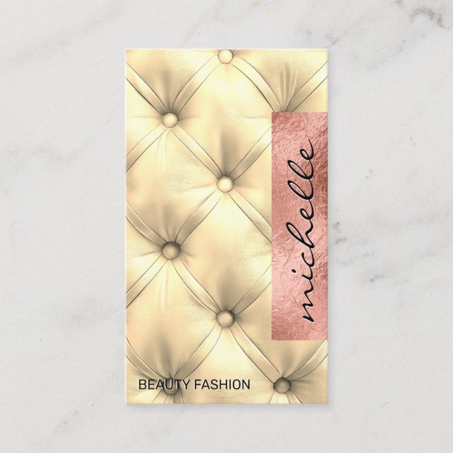 Carte De Visite Matériau de coussin | Luxe Rose Foil (Devant)
