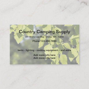 Carte De Visite Matériel De Camping Et Fournitures SU