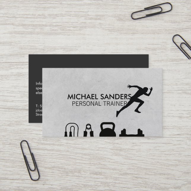 Carte De Visite Matériel de formation personnel | Coureur (Devant/Arrière en situation)