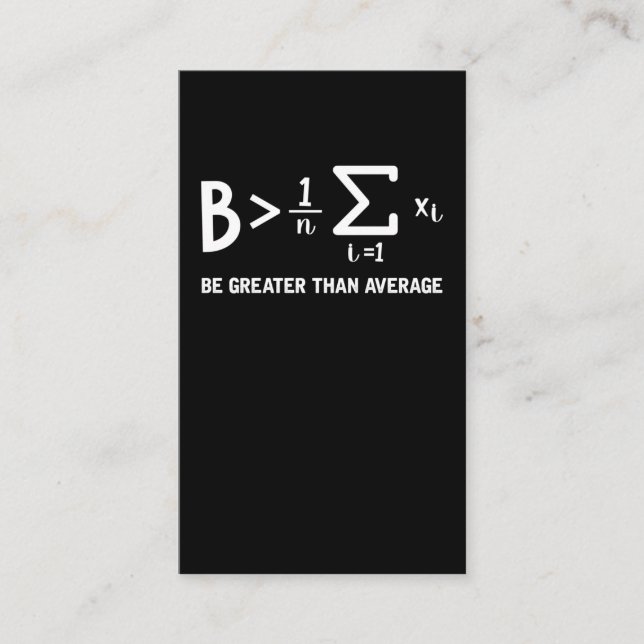 Carte De Visite Math Pun Mathématicien Être Supérieur À La Moyenne (Devant)