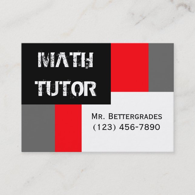 Carte De Visite Math Tutor (Devant)