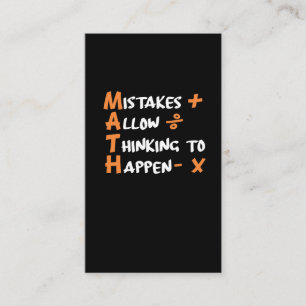 Carte De Visite Mathématiques Mathématiques Professeur d'algèbr