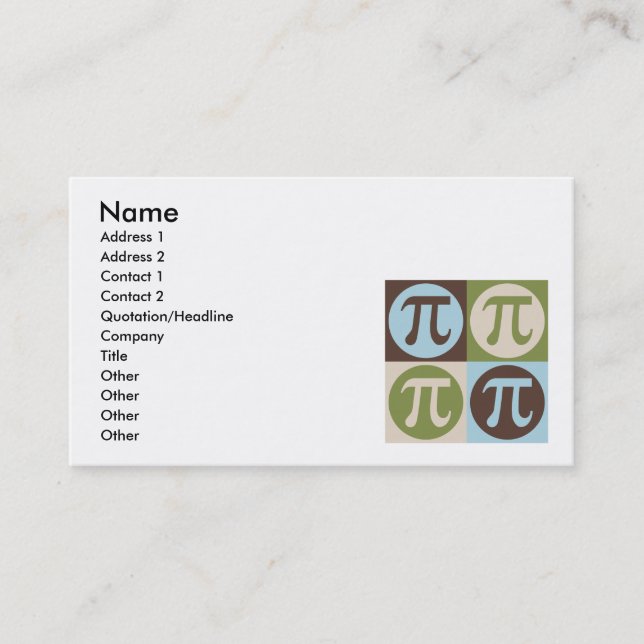 Carte De Visite Maths d'art de bruit (Devant)