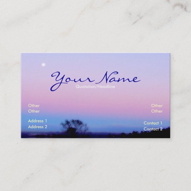 Carte De Visite Matin Moon Sky (Devant)