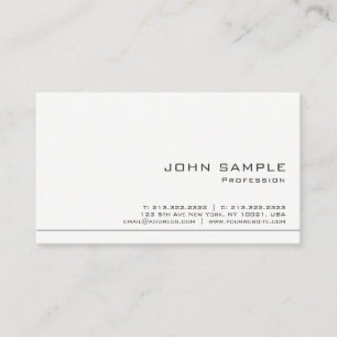 Carte De Visite Matte blanche moderne professionnelle simple