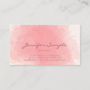 Carte De Visite Matte rose professionnelle de plaine d'art