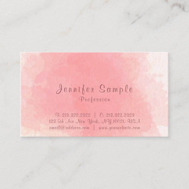 Carte De Visite Matte standard de plaine rose professionnelle (Devant)