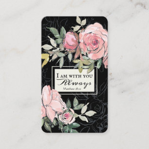 Carte De Visite Matthieu 28:20 Je Suis Avec Vous Toujours Rose Flo