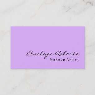 Carte De Visite Mauve Mallow Pink Maquillage Artiste Calligraphie