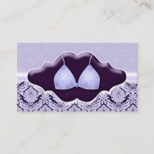 Carte De Visite Mauve pourpre de soutien-gorge de damassé de cart