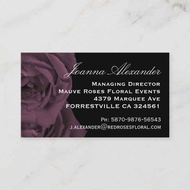 Carte De Visite Mauve Rose (Devant)